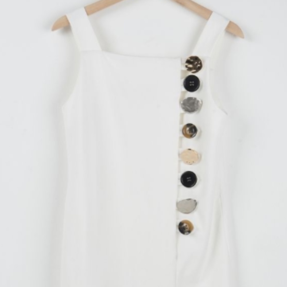 Front Row Shop White Pinafore Dress